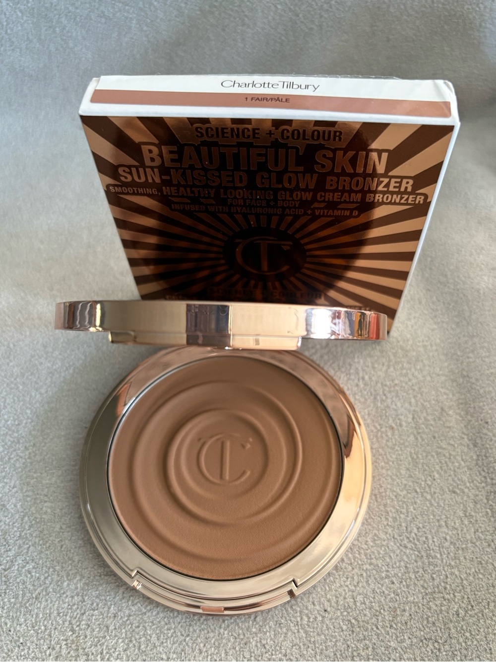 Charlotte Tilbury Beautiful Skin Sun-Kissed Glow Bronzer Shade 1 Fair/Pale New!!